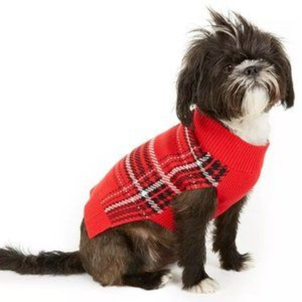 Charter Cub Plaid Dog Sweater Size S